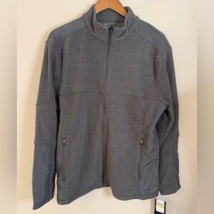 PGA Tour gray fleece lined zip front performance jacket SZ medium